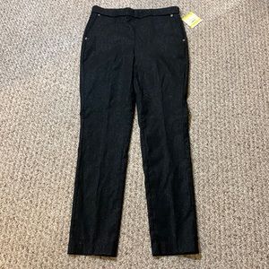 NWT Anne Klein Black/Silver Slim Ankle Pants. Size Medium